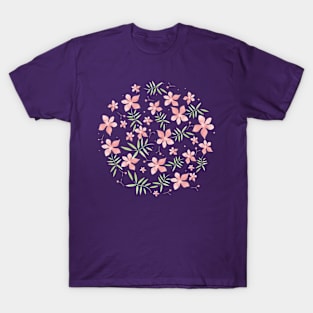 Lovely Watercolor Flower Nature Floral Pattern T-Shirt